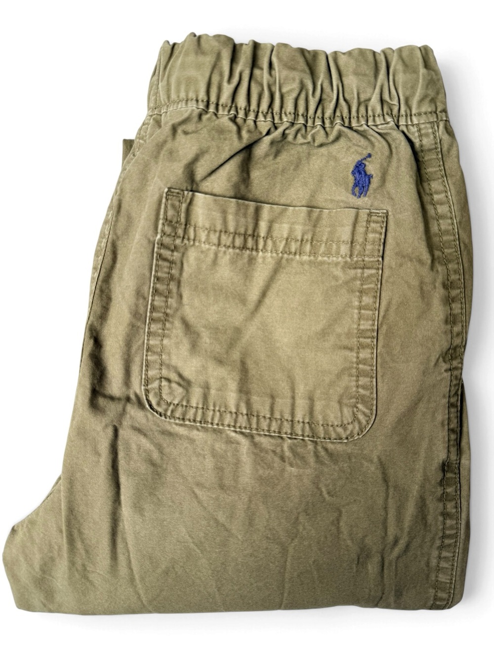 Polo Ralph Lauren Olive Green Pull-On Jogger Pants Drawstring Pony Logo Size 7